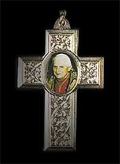 Metallkreuz (Rosenkranz-Anhänger) Papst Benedikt